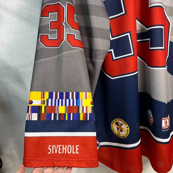 5ivehole Men's #35 Ice Hawks Hockey Jersey Shirt NA3HL Size XL Heavy America USA - Picture 6 of 11